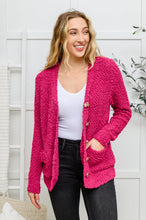 Load image into Gallery viewer, Make It Pop- Popcorn Cardigan In Magenta