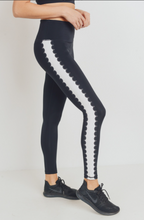 Load image into Gallery viewer, The Lacey Lou Black Lace-Cut Highwaist Leggings