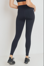 Load image into Gallery viewer, The Lacey Lou Black Lace-Cut Highwaist Leggings
