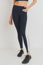 Load image into Gallery viewer, The Lacey Lou Black Lace-Cut Highwaist Leggings