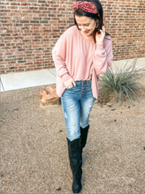 Load image into Gallery viewer, Basic, Who?? Pink Ribbed Top