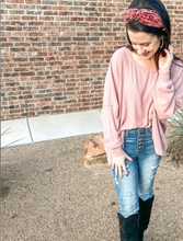 Load image into Gallery viewer, Basic, Who?? Pink Ribbed Top