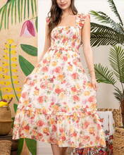 Load image into Gallery viewer, The Fancy Floral Edith Smocked Ruffled Dress