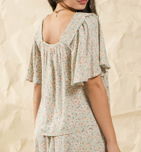 Load image into Gallery viewer, The Tyra Smocked Top With Flutter Sleeve