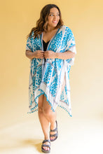 Load image into Gallery viewer, Side Trip Draped Kimono in Teal