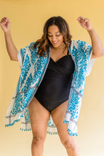 Load image into Gallery viewer, Side Trip Draped Kimono in Teal