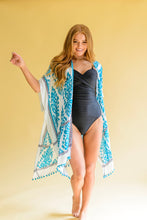 Load image into Gallery viewer, Side Trip Draped Kimono in Teal