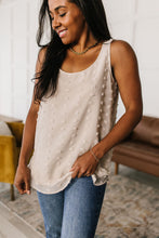 Load image into Gallery viewer, The Susie Swiss Dot Sleeveless Top in Sand