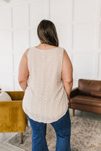 Load image into Gallery viewer, The Susie Swiss Dot Sleeveless Top in Sand
