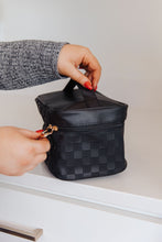 Load image into Gallery viewer, Subtly Checked Cosmetic Bags 3 Piece Set in Black