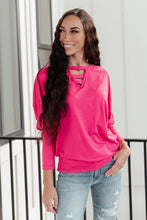 Load image into Gallery viewer, Lovely Ladder V Neck Top in Pink