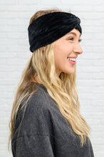 Load image into Gallery viewer, Velvet Twist Headband In Black