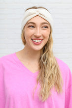 Load image into Gallery viewer, Velvet Twist Headband In Ivory