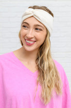 Load image into Gallery viewer, Velvet Twist Headband In Ivory