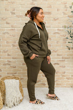 Load image into Gallery viewer, Zip Up Hoodie Jacket & Joggers Set In Olive