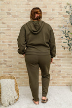 Load image into Gallery viewer, Zip Up Hoodie Jacket & Joggers Set In Olive