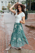 Load image into Gallery viewer, Zoe Floral Midi Skirt in Hunter Green