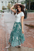 Load image into Gallery viewer, Zoe Floral Midi Skirt in Hunter Green