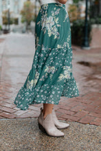 Load image into Gallery viewer, Zoe Floral Midi Skirt in Hunter Green