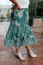 Load image into Gallery viewer, Zoe Floral Midi Skirt in Hunter Green