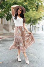 Load image into Gallery viewer, Zoe Floral Midi Skirt in Mocha