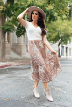 Load image into Gallery viewer, Zoe Floral Midi Skirt in Mocha