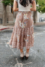 Load image into Gallery viewer, Zoe Floral Midi Skirt in Mocha