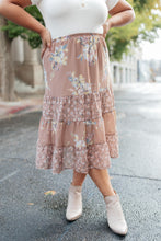 Load image into Gallery viewer, Zoe Floral Midi Skirt in Mocha