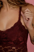 Load image into Gallery viewer, PREORDER: Juniper Lace Bralette in Burgundy