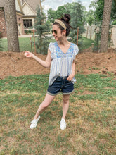 Load image into Gallery viewer, Stone Wash Open Seam Cuff Shorts