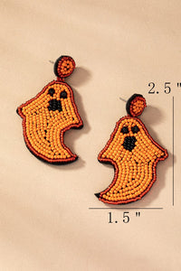 Halloween Seed Bead Flying Ghost Drop Earrings