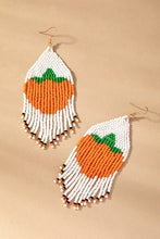 Load image into Gallery viewer, Halloween Seed-Bead Pumpkin Drop Earrings
