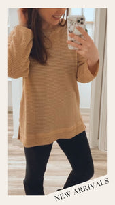 Soft And Sweet Waffle Knit Pullover