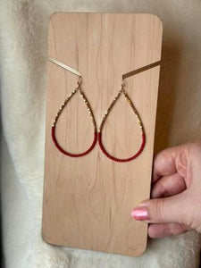 Red & GOLD Tear Drops
