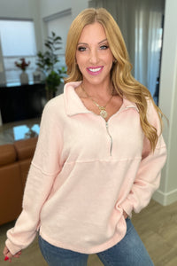 Black Friday: Cozy Moment 1/2 Zip Pullover in Blush