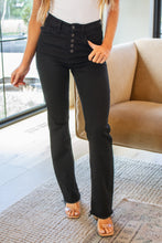 Load image into Gallery viewer, Harriet High Rise Button Fly Bootcut Jeans in Black
