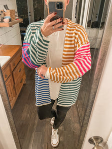 Marquee Lights Striped Cardigan