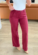 Load image into Gallery viewer, Phoebe High Rise Front Seam Straight Jeans in Burgundy
