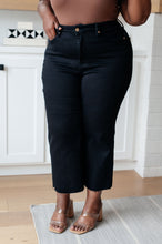 Load image into Gallery viewer, Lizzy High Rise Control Top Wide Leg Crop Jeans in Black
