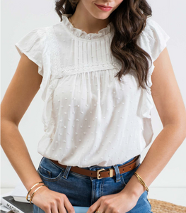 The Frankie Drape Sleeve Woven Top
