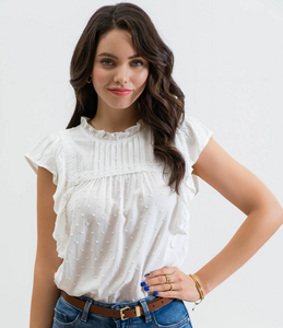 The Frankie Drape Sleeve Woven Top
