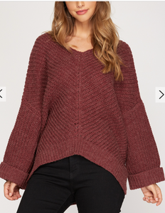 Knit Together In Maroon