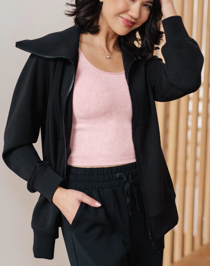 Handle That High Neck Zip Up Jacket