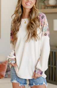 Mountain Side Waffle Knit Long Sleeve Top