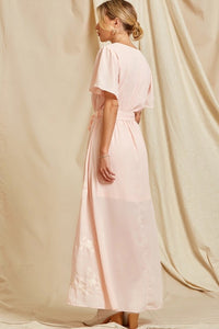 The Kensington Embroidered Pink Maxi Dress