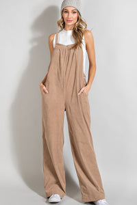 The Claire Corduroy Jumpsuit In Camel