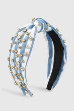 Load image into Gallery viewer, Sparkle Stripe Headband- Blue
