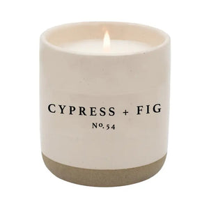 Cream Stoneware Soy Candles in Various Scents