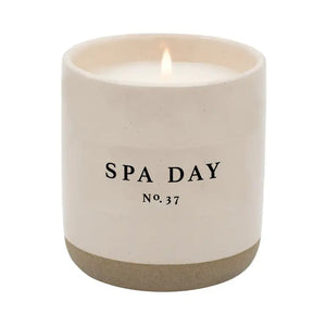 Cream Stoneware Soy Candles in Various Scents