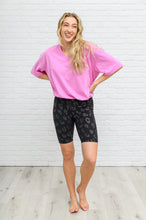 Load image into Gallery viewer, Animal Print Biker Shorts In Black
